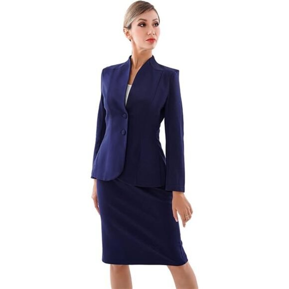 Women's Formal Office Business Work Jacket Skirt Suit Set - Picture 2 of 7